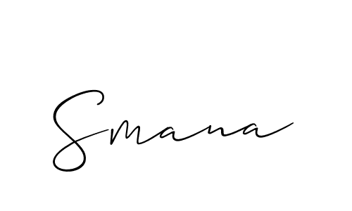 Also You can easily find your signature by using the search form. We will create Smana name handwritten signature images for you free of cost using Allison_Script sign style. Smana signature style 2 images and pictures png