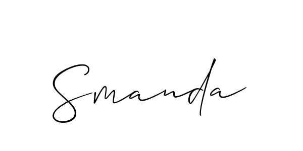 Make a short Smanda signature style. Manage your documents anywhere anytime using Allison_Script. Create and add eSignatures, submit forms, share and send files easily. Smanda signature style 2 images and pictures png