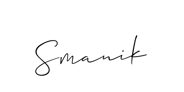 Similarly Allison_Script is the best handwritten signature design. Signature creator online .You can use it as an online autograph creator for name Smanik. Smanik signature style 2 images and pictures png