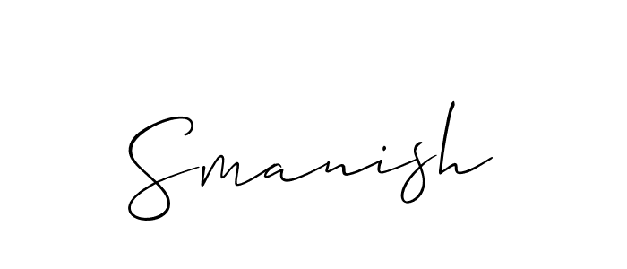 Similarly Allison_Script is the best handwritten signature design. Signature creator online .You can use it as an online autograph creator for name Smanish. Smanish signature style 2 images and pictures png