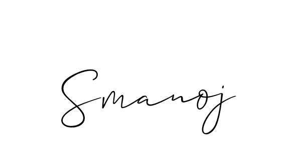 Design your own signature with our free online signature maker. With this signature software, you can create a handwritten (Allison_Script) signature for name Smanoj. Smanoj signature style 2 images and pictures png