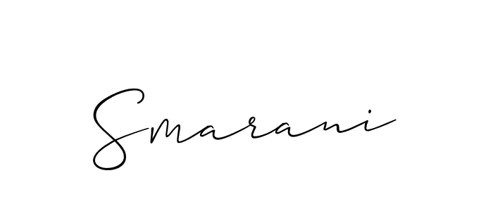 Use a signature maker to create a handwritten signature online. With this signature software, you can design (Allison_Script) your own signature for name Smarani. Smarani signature style 2 images and pictures png