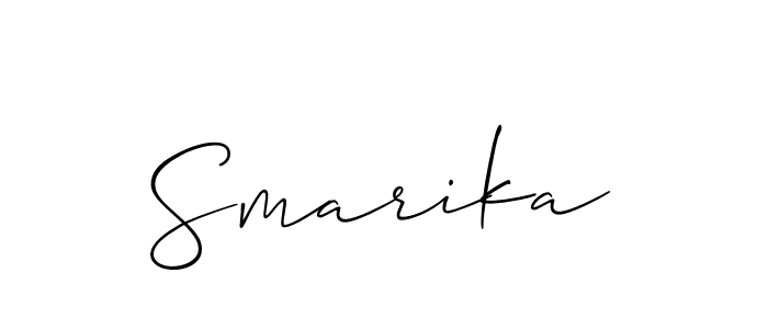 Smarika stylish signature style. Best Handwritten Sign (Allison_Script) for my name. Handwritten Signature Collection Ideas for my name Smarika. Smarika signature style 2 images and pictures png