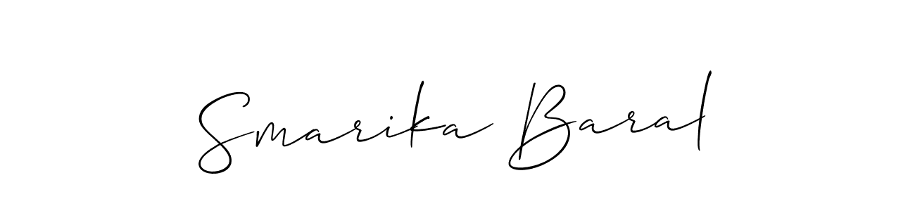 Similarly Allison_Script is the best handwritten signature design. Signature creator online .You can use it as an online autograph creator for name Smarika Baral. Smarika Baral signature style 2 images and pictures png