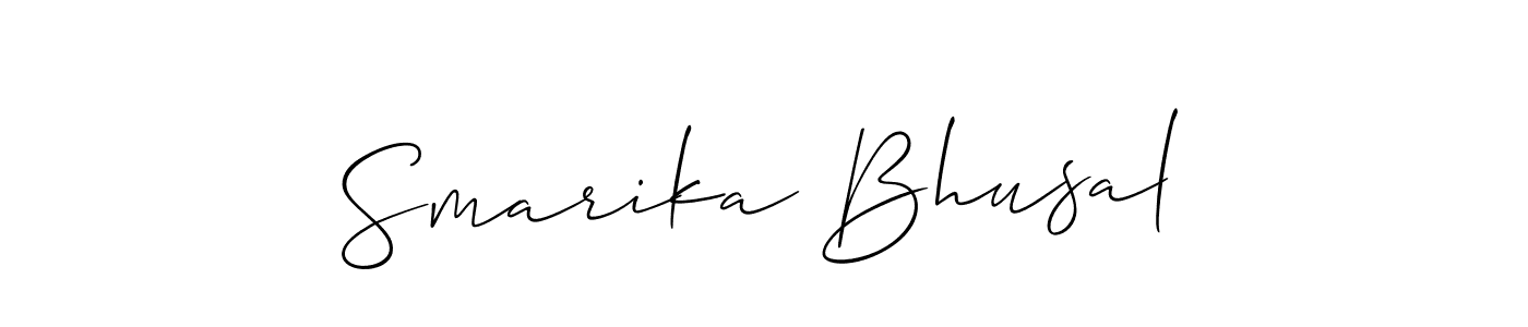 How to make Smarika Bhusal signature? Allison_Script is a professional autograph style. Create handwritten signature for Smarika Bhusal name. Smarika Bhusal signature style 2 images and pictures png