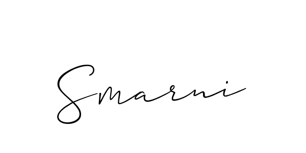 Create a beautiful signature design for name Smarni. With this signature (Allison_Script) fonts, you can make a handwritten signature for free. Smarni signature style 2 images and pictures png