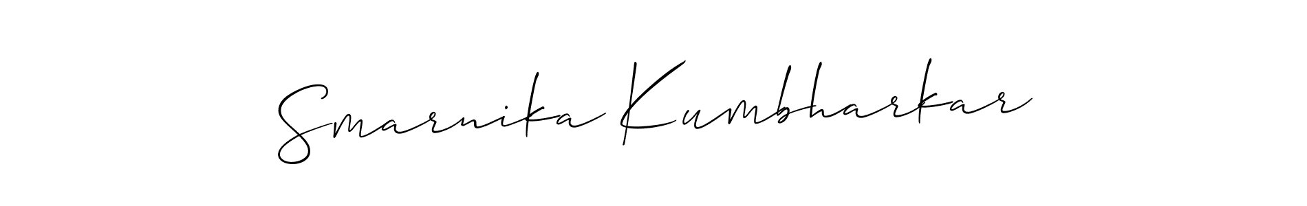 Once you've used our free online signature maker to create your best signature Allison_Script style, it's time to enjoy all of the benefits that Smarnika Kumbharkar name signing documents. Smarnika Kumbharkar signature style 2 images and pictures png