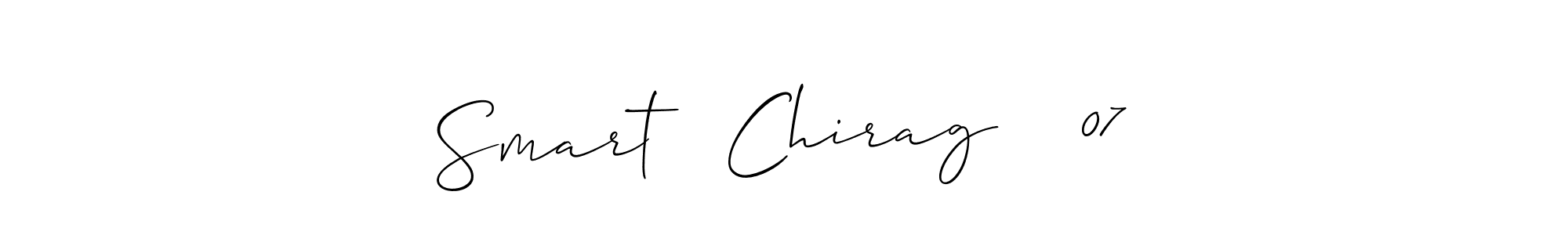 Similarly Allison_Script is the best handwritten signature design. Signature creator online .You can use it as an online autograph creator for name Smart   Chirag    07. Smart   Chirag    07 signature style 2 images and pictures png