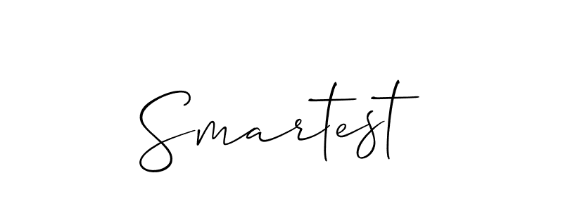 Similarly Allison_Script is the best handwritten signature design. Signature creator online .You can use it as an online autograph creator for name Smartest. Smartest signature style 2 images and pictures png