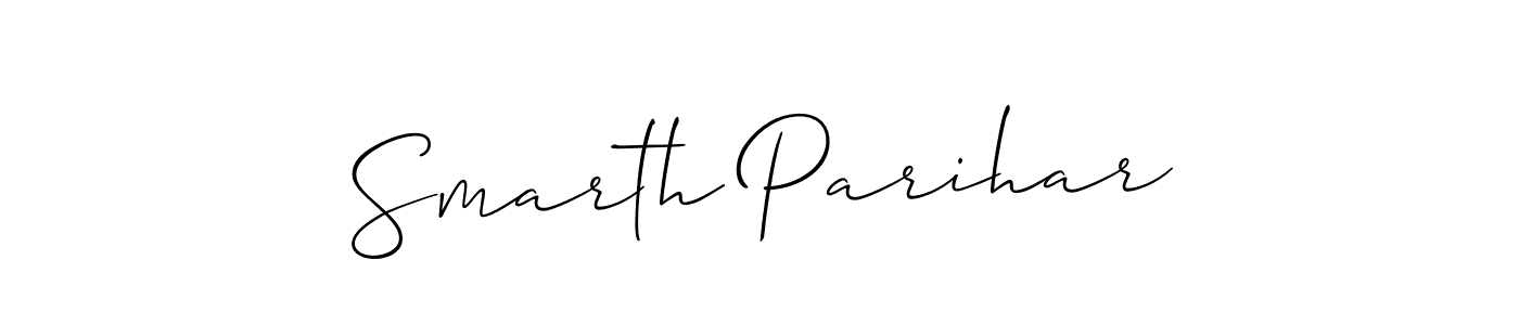 You should practise on your own different ways (Allison_Script) to write your name (Smarth Parihar) in signature. don't let someone else do it for you. Smarth Parihar signature style 2 images and pictures png