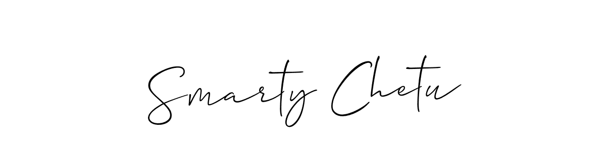 It looks lik you need a new signature style for name Smarty Chetu. Design unique handwritten (Allison_Script) signature with our free signature maker in just a few clicks. Smarty Chetu signature style 2 images and pictures png