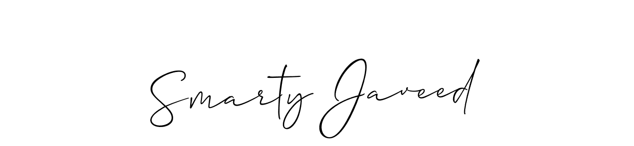 The best way (Allison_Script) to make a short signature is to pick only two or three words in your name. The name Smarty Javeed include a total of six letters. For converting this name. Smarty Javeed signature style 2 images and pictures png