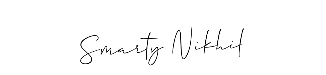 Use a signature maker to create a handwritten signature online. With this signature software, you can design (Allison_Script) your own signature for name Smarty Nikhil. Smarty Nikhil signature style 2 images and pictures png