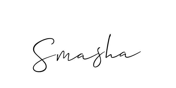 Create a beautiful signature design for name Smasha. With this signature (Allison_Script) fonts, you can make a handwritten signature for free. Smasha signature style 2 images and pictures png