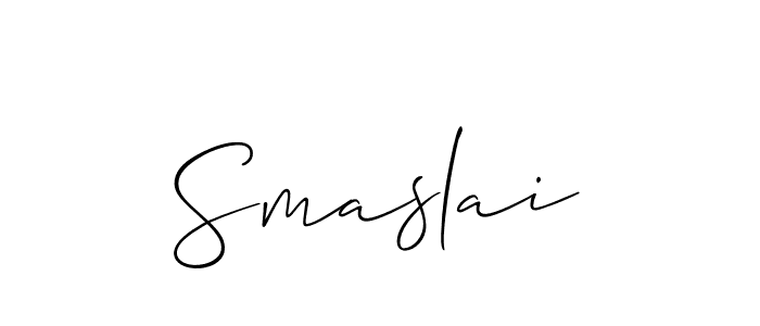 You should practise on your own different ways (Allison_Script) to write your name (Smaslai) in signature. don't let someone else do it for you. Smaslai signature style 2 images and pictures png