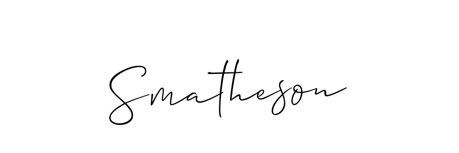 How to Draw Smatheson signature style? Allison_Script is a latest design signature styles for name Smatheson. Smatheson signature style 2 images and pictures png