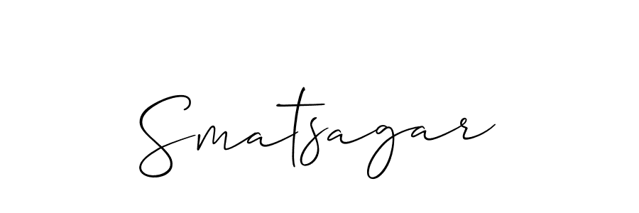 The best way (Allison_Script) to make a short signature is to pick only two or three words in your name. The name Smatsagar include a total of six letters. For converting this name. Smatsagar signature style 2 images and pictures png