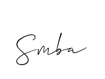 The best way (Allison_Script) to make a short signature is to pick only two or three words in your name. The name Smba include a total of six letters. For converting this name. Smba signature style 2 images and pictures png