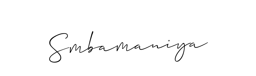 Use a signature maker to create a handwritten signature online. With this signature software, you can design (Allison_Script) your own signature for name Smbamaniya. Smbamaniya signature style 2 images and pictures png