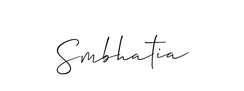 Make a short Smbhatia signature style. Manage your documents anywhere anytime using Allison_Script. Create and add eSignatures, submit forms, share and send files easily. Smbhatia signature style 2 images and pictures png
