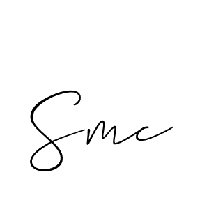 Create a beautiful signature design for name Smc. With this signature (Allison_Script) fonts, you can make a handwritten signature for free. Smc signature style 2 images and pictures png