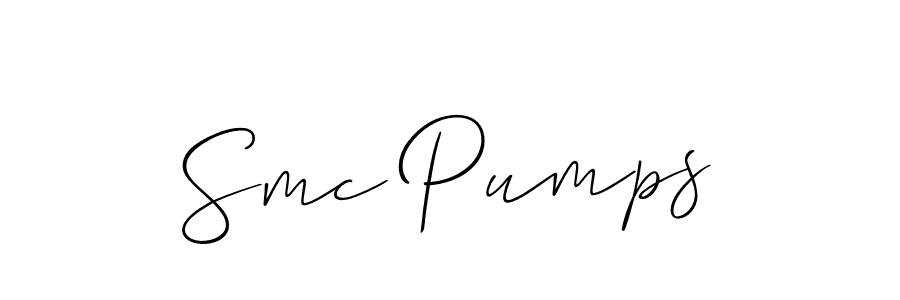 You should practise on your own different ways (Allison_Script) to write your name (Smc Pumps) in signature. don't let someone else do it for you. Smc Pumps signature style 2 images and pictures png