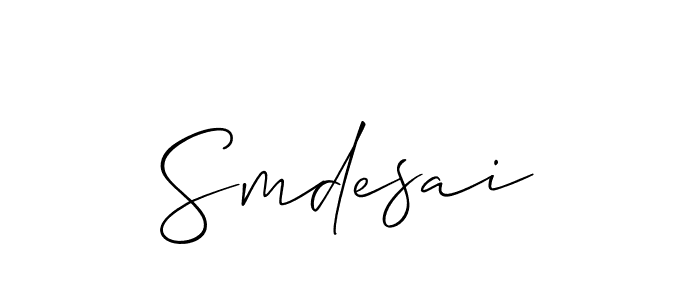 Make a short Smdesai signature style. Manage your documents anywhere anytime using Allison_Script. Create and add eSignatures, submit forms, share and send files easily. Smdesai signature style 2 images and pictures png