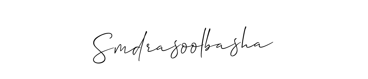 You should practise on your own different ways (Allison_Script) to write your name (Smdrasoolbasha) in signature. don't let someone else do it for you. Smdrasoolbasha signature style 2 images and pictures png