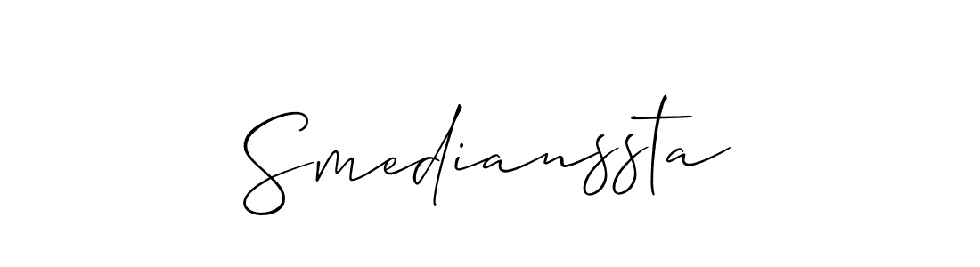 Design your own signature with our free online signature maker. With this signature software, you can create a handwritten (Allison_Script) signature for name Smedianssta. Smedianssta signature style 2 images and pictures png