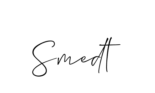 Similarly Allison_Script is the best handwritten signature design. Signature creator online .You can use it as an online autograph creator for name Smedt. Smedt signature style 2 images and pictures png