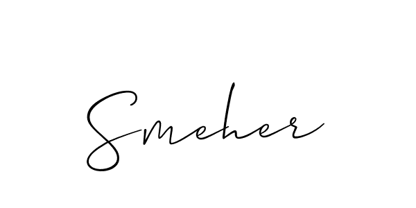 How to make Smeher signature? Allison_Script is a professional autograph style. Create handwritten signature for Smeher name. Smeher signature style 2 images and pictures png