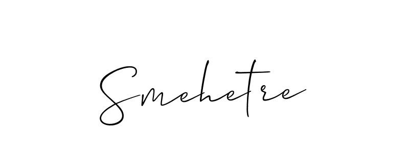 Also You can easily find your signature by using the search form. We will create Smehetre name handwritten signature images for you free of cost using Allison_Script sign style. Smehetre signature style 2 images and pictures png