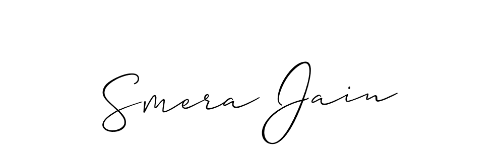 How to make Smera Jain signature? Allison_Script is a professional autograph style. Create handwritten signature for Smera Jain name. Smera Jain signature style 2 images and pictures png