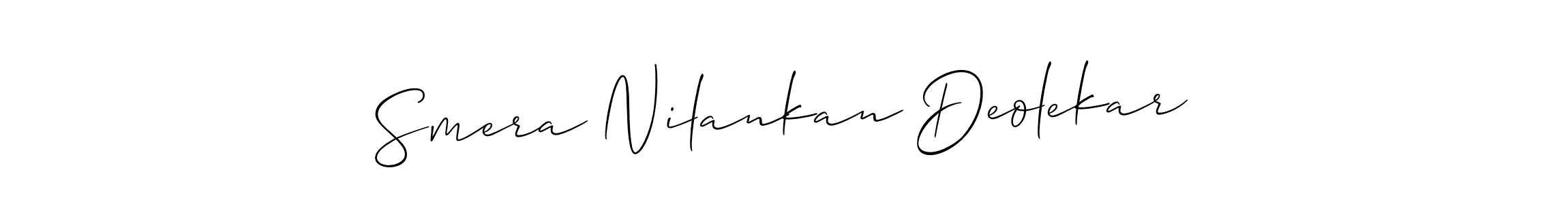 Smera Nilankan Deolekar stylish signature style. Best Handwritten Sign (Allison_Script) for my name. Handwritten Signature Collection Ideas for my name Smera Nilankan Deolekar. Smera Nilankan Deolekar signature style 2 images and pictures png