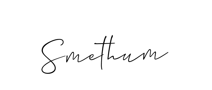 Also You can easily find your signature by using the search form. We will create Smethum name handwritten signature images for you free of cost using Allison_Script sign style. Smethum signature style 2 images and pictures png