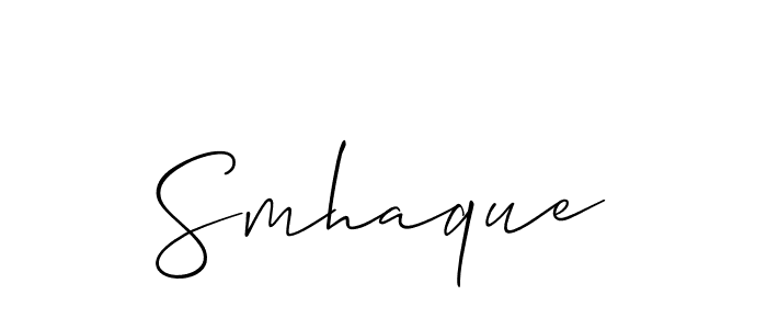 Make a short Smhaque signature style. Manage your documents anywhere anytime using Allison_Script. Create and add eSignatures, submit forms, share and send files easily. Smhaque signature style 2 images and pictures png