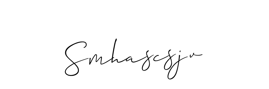 The best way (Allison_Script) to make a short signature is to pick only two or three words in your name. The name Smhascsjv include a total of six letters. For converting this name. Smhascsjv signature style 2 images and pictures png