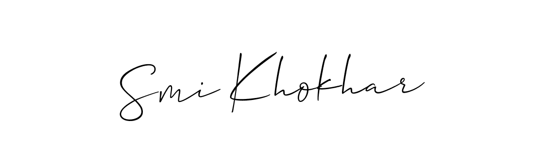 Similarly Allison_Script is the best handwritten signature design. Signature creator online .You can use it as an online autograph creator for name Smi Khokhar. Smi Khokhar signature style 2 images and pictures png
