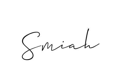 The best way (Allison_Script) to make a short signature is to pick only two or three words in your name. The name Smiah include a total of six letters. For converting this name. Smiah signature style 2 images and pictures png