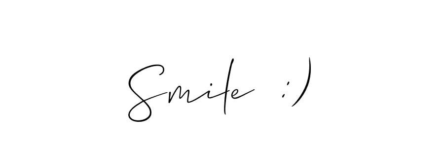 Design your own signature with our free online signature maker. With this signature software, you can create a handwritten (Allison_Script) signature for name Smile  :). Smile  :) signature style 2 images and pictures png