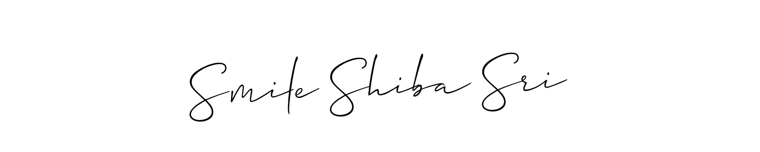 How to make Smile Shiba Sri signature? Allison_Script is a professional autograph style. Create handwritten signature for Smile Shiba Sri name. Smile Shiba Sri signature style 2 images and pictures png