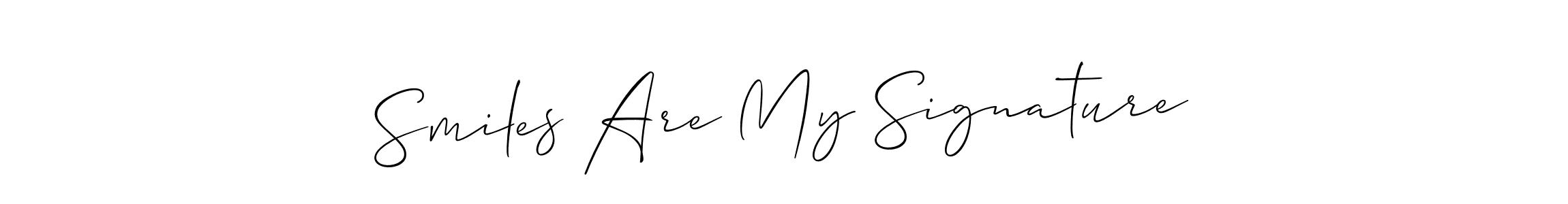 Create a beautiful signature design for name Smiles Are My Signature. With this signature (Allison_Script) fonts, you can make a handwritten signature for free. Smiles Are My Signature signature style 2 images and pictures png