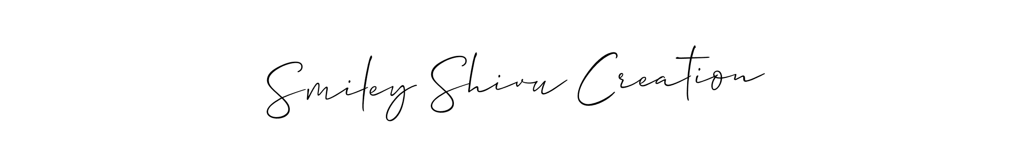 Allison_Script is a professional signature style that is perfect for those who want to add a touch of class to their signature. It is also a great choice for those who want to make their signature more unique. Get Smiley Shivu Creation name to fancy signature for free. Smiley Shivu Creation signature style 2 images and pictures png