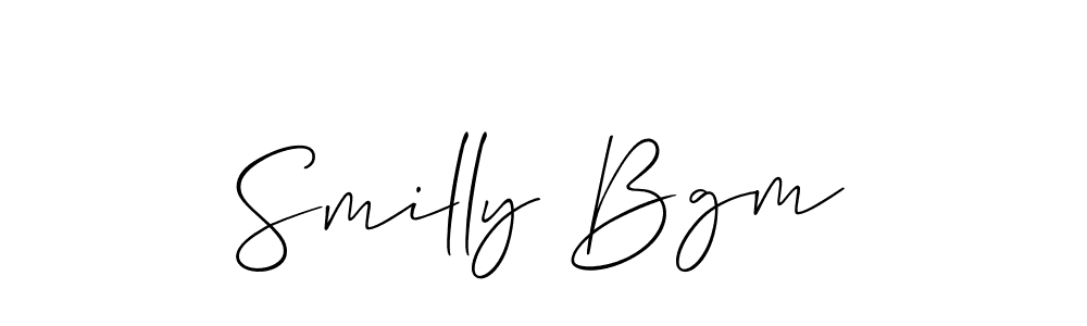 Create a beautiful signature design for name Smilly Bgm. With this signature (Allison_Script) fonts, you can make a handwritten signature for free. Smilly Bgm signature style 2 images and pictures png