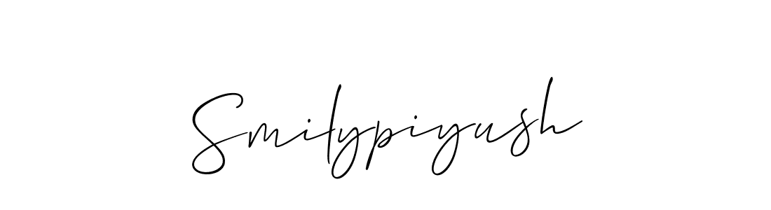 How to make Smilypiyush name signature. Use Allison_Script style for creating short signs online. This is the latest handwritten sign. Smilypiyush signature style 2 images and pictures png