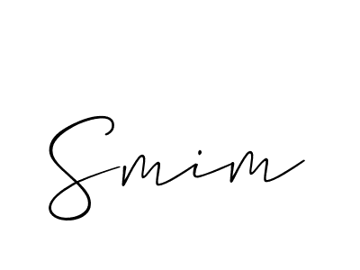 It looks lik you need a new signature style for name Smim. Design unique handwritten (Allison_Script) signature with our free signature maker in just a few clicks. Smim signature style 2 images and pictures png