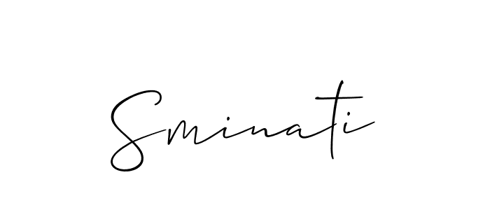 It looks lik you need a new signature style for name Sminati. Design unique handwritten (Allison_Script) signature with our free signature maker in just a few clicks. Sminati signature style 2 images and pictures png
