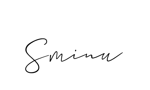 How to make Sminu signature? Allison_Script is a professional autograph style. Create handwritten signature for Sminu name. Sminu signature style 2 images and pictures png