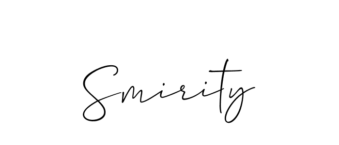 The best way (Allison_Script) to make a short signature is to pick only two or three words in your name. The name Smirity include a total of six letters. For converting this name. Smirity signature style 2 images and pictures png