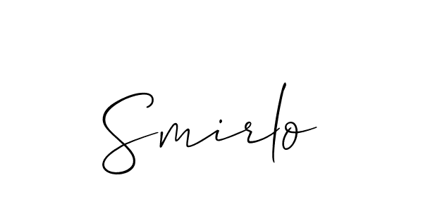 How to make Smirlo signature? Allison_Script is a professional autograph style. Create handwritten signature for Smirlo name. Smirlo signature style 2 images and pictures png